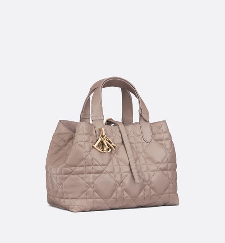 Medium Dior Toujours Bag • Warm Taupe Macrocannage Calfskin