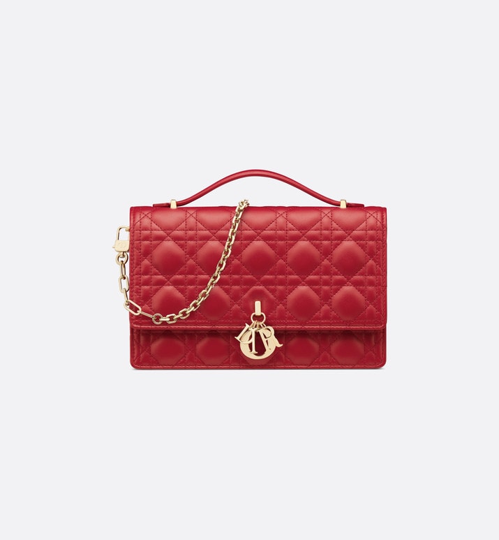 Miss Dior Top Handle Bag • Amaryllis Red Cannage Lambskin
