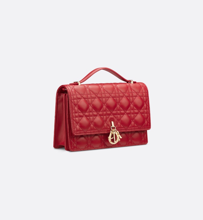 Miss Dior Top Handle Bag • Amaryllis Red Cannage Lambskin