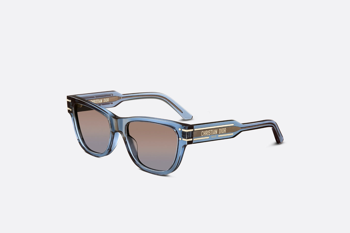 DiorSignature S6U • Transparent Blue Rectangular Sunglasses