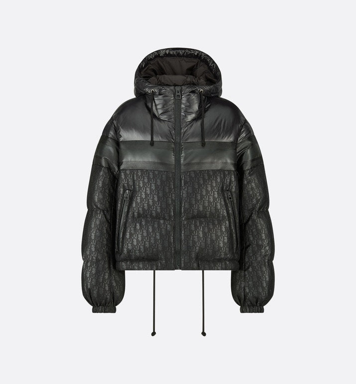 Cropped Puffer Jacket • Black Dior Oblique Lacquered Technical Fabric and Cotton
