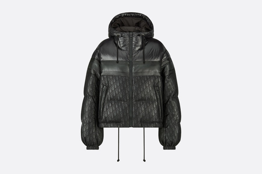 Cropped Puffer Jacket • Black Dior Oblique Lacquered Technical Fabric and Cotton