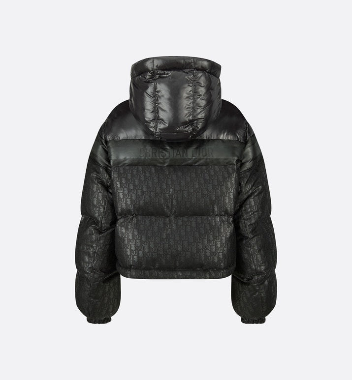 Cropped Puffer Jacket • Black Dior Oblique Lacquered Technical Fabric and Cotton