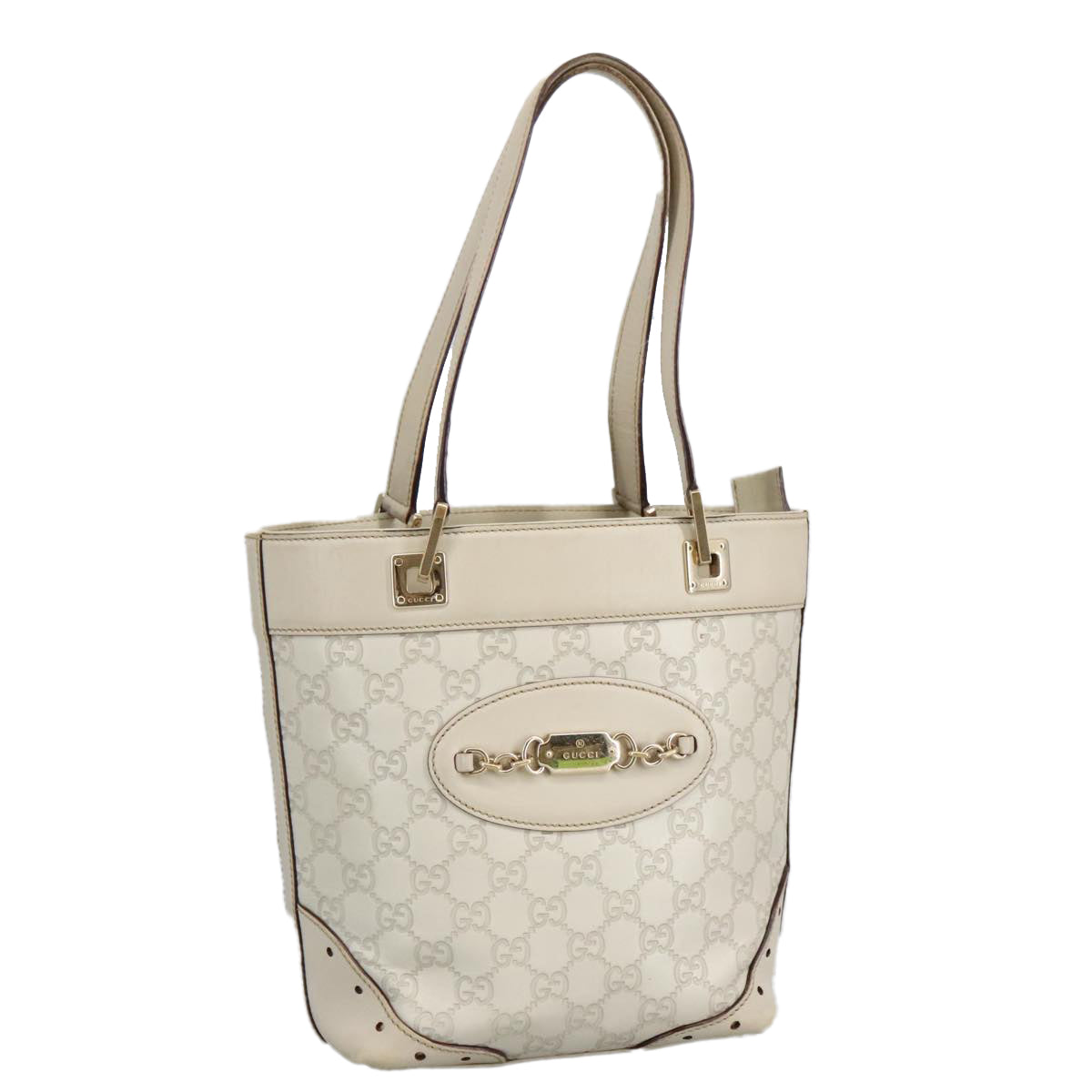 Gucci Guccissima White Leather Shoulder Bag ()