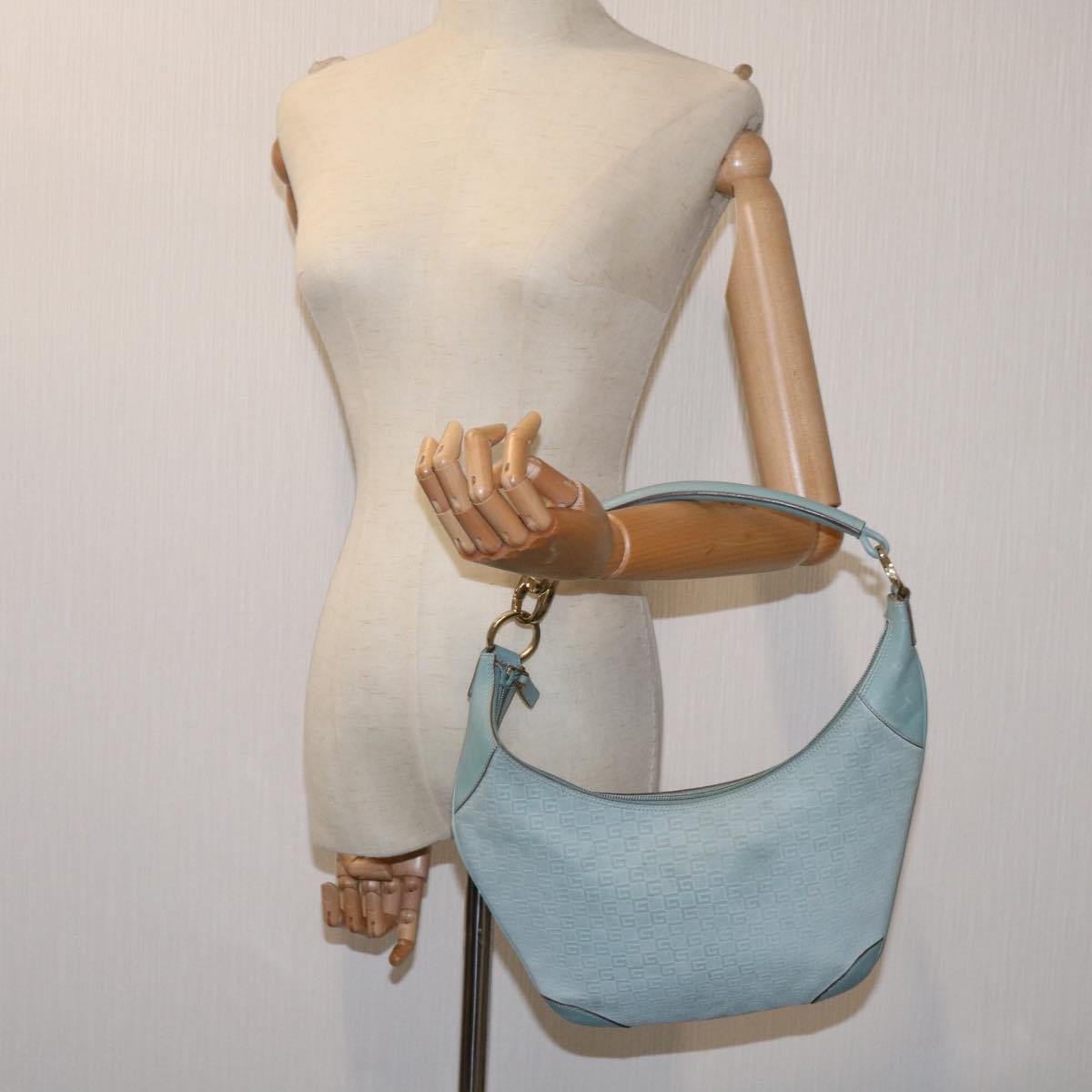 Gucci Hobo Blue Canvas Shoulder Bag ()