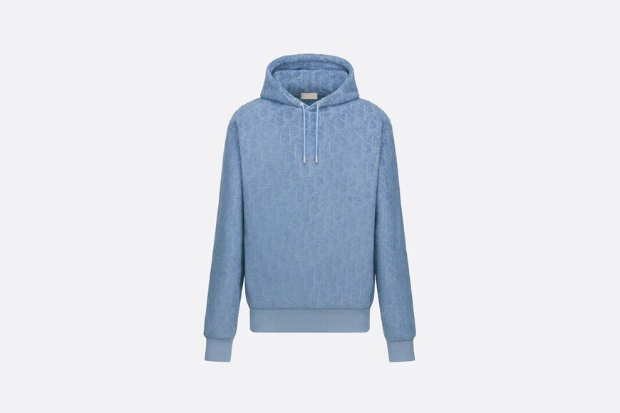 Dior Oblique Relaxed-Fit Hooded Sweatshirt • Blue Terry Cotton Jacquard