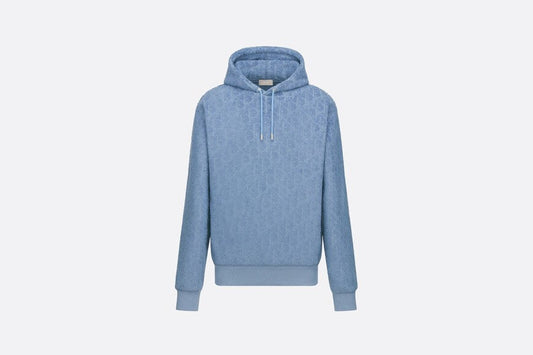 Dior Oblique Relaxed-Fit Hooded Sweatshirt • Blue Terry Cotton Jacquard