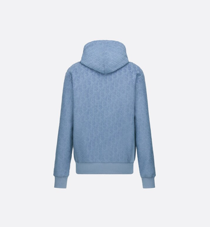 Dior Oblique Relaxed-Fit Hooded Sweatshirt • Blue Terry Cotton Jacquard