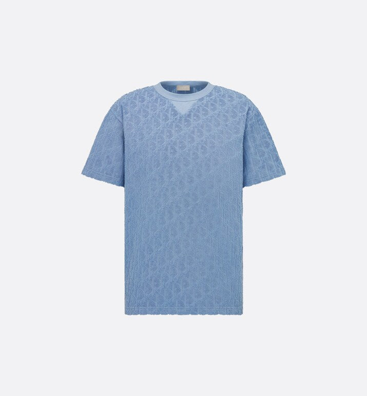 Dior Oblique Relaxed-Fit T-Shirt • Blue Cotton Jacquard