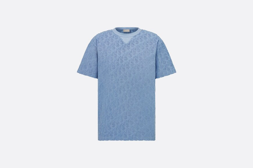 Dior Oblique Relaxed-Fit T-Shirt • Blue Cotton Jacquard