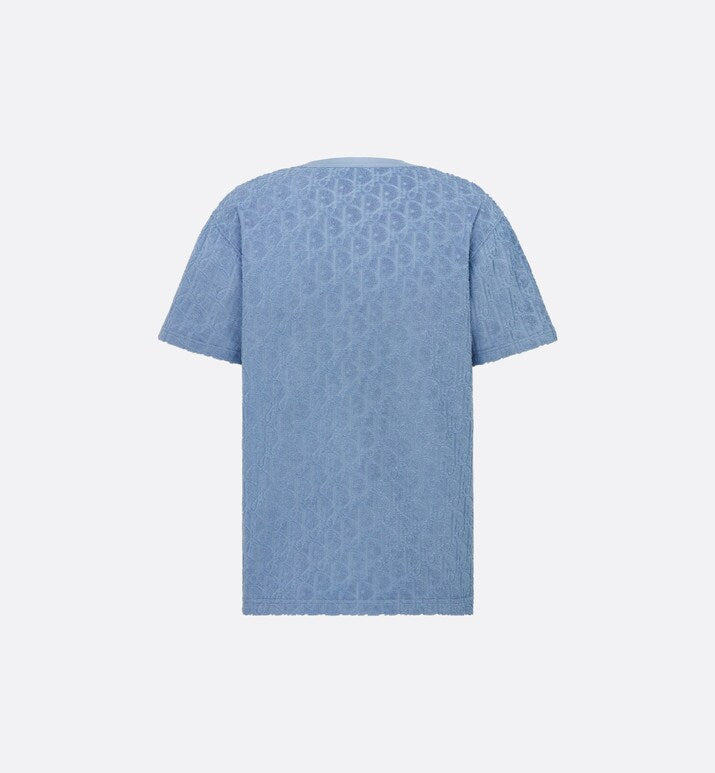 Dior Oblique Relaxed-Fit T-Shirt • Blue Cotton Jacquard