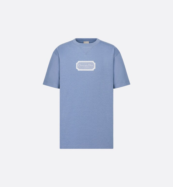 Christian Dior Couture Relaxed-Fit T-Shirt • Blue Organic Cotton Jersey