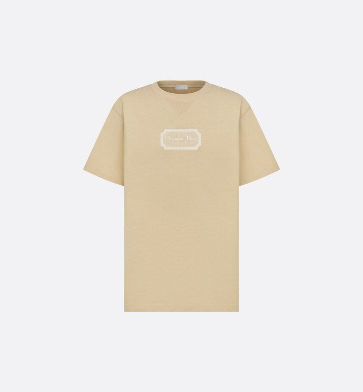 Christian Dior Couture Relaxed-Fit T-Shirt • Beige Organic Cotton Jersey