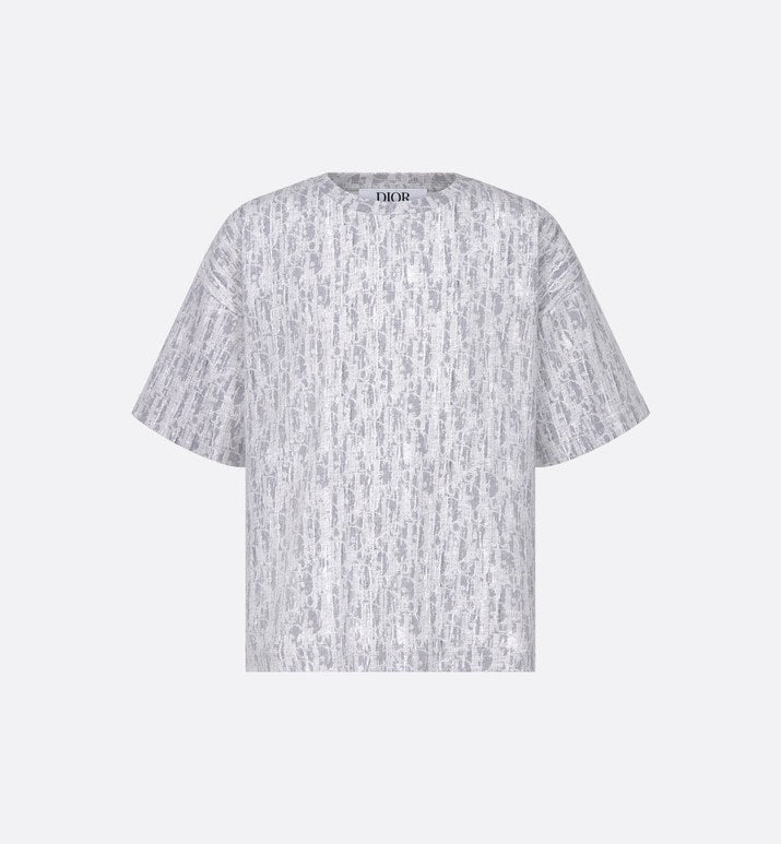 Kid's T-Shirt • Gray Dior Oblique Cotton Jersey with Camouflage Effect