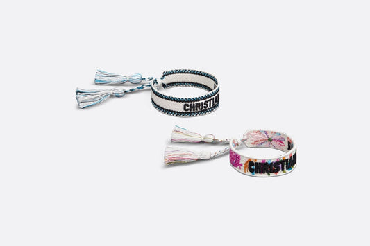 Christian Dior Bracelet Set • Multicolor and White Toile de Jouy Fantastica Embroidery