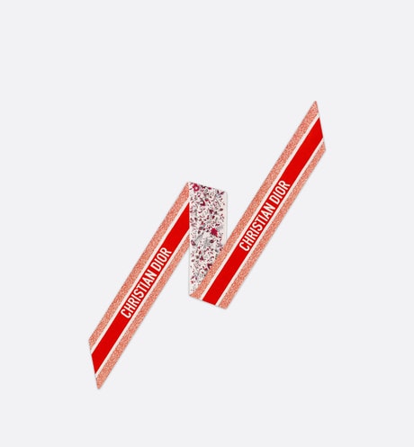 Butterfly Around the World Mitzah Scarf • White and Red Silk Twill