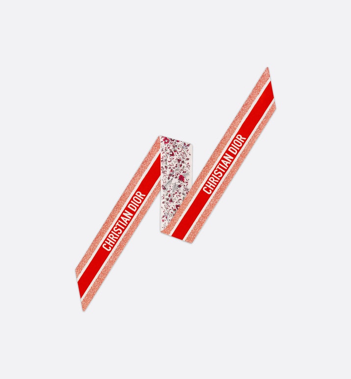 Butterfly Around the World Mitzah Scarf • White and Red Silk Twill