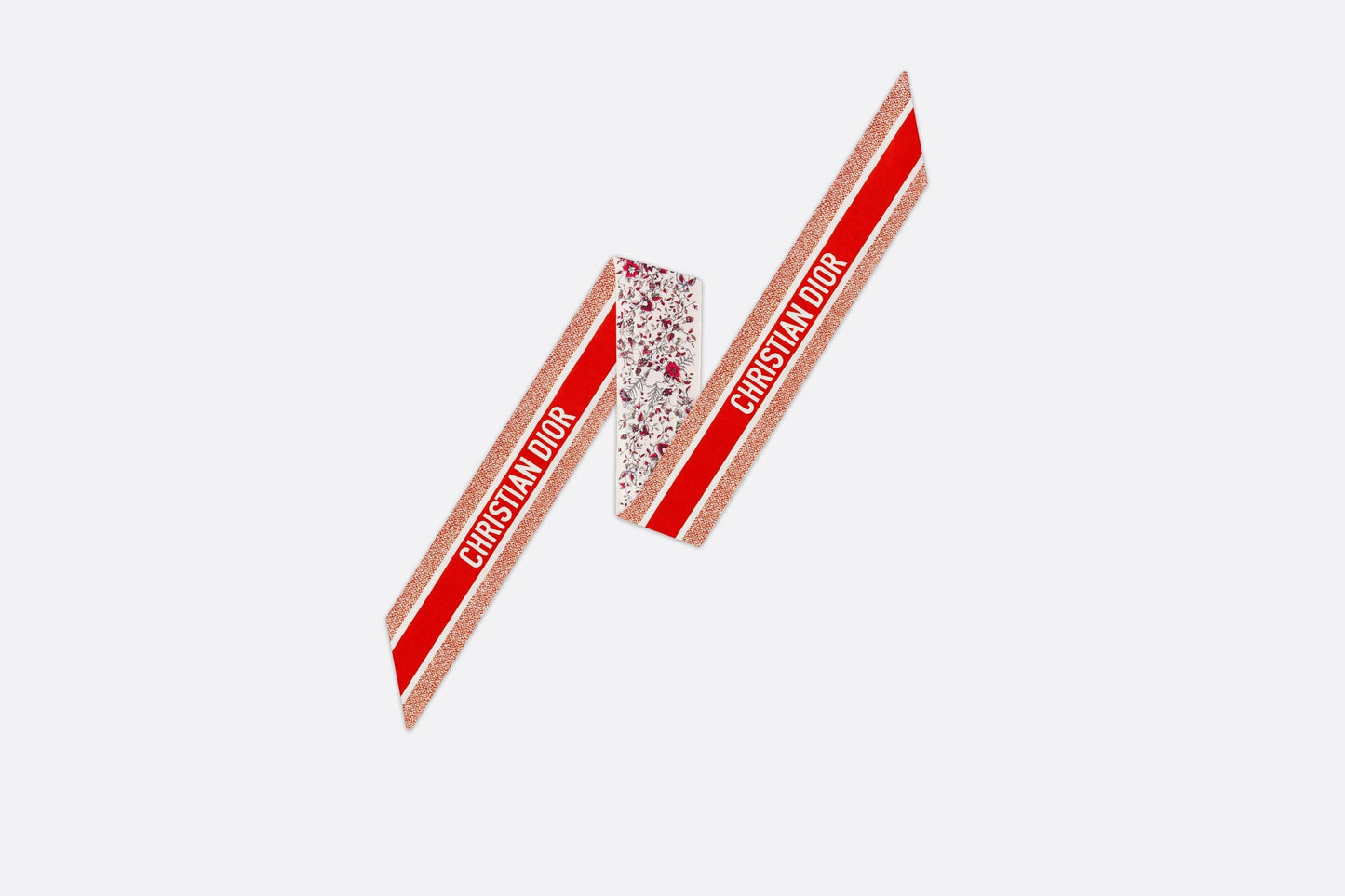 Butterfly Around the World Mitzah Scarf • White and Red Silk Twill