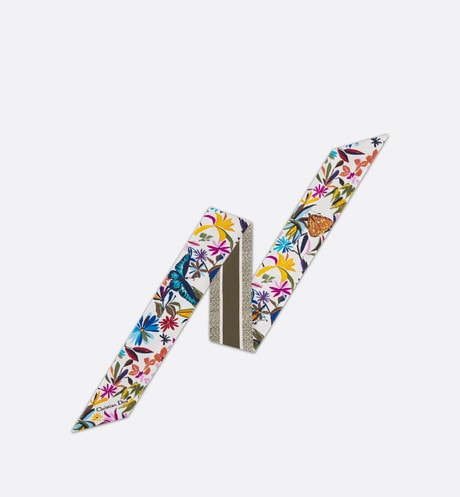 Toile de Jouy Fantastica Mitzah Scarf • White Multicolor Silk Twill