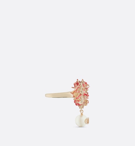Le Cœur des Papillons Ring • Gold-Finish Metal with Red Lacquer and a White Resin Pearl