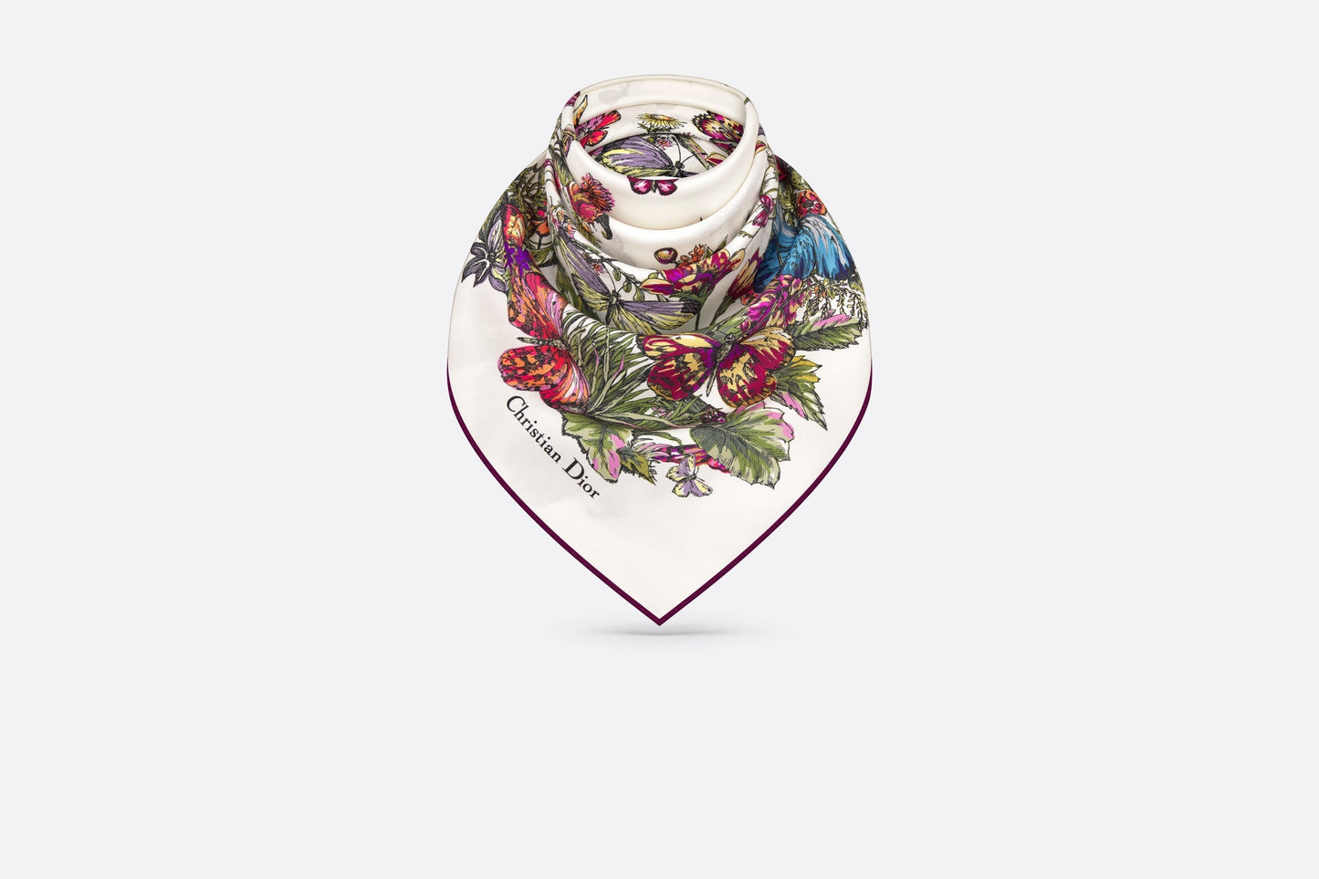 Mexico Millefiori 90 Square Scarf • Off-White Multicolor Silk Twill