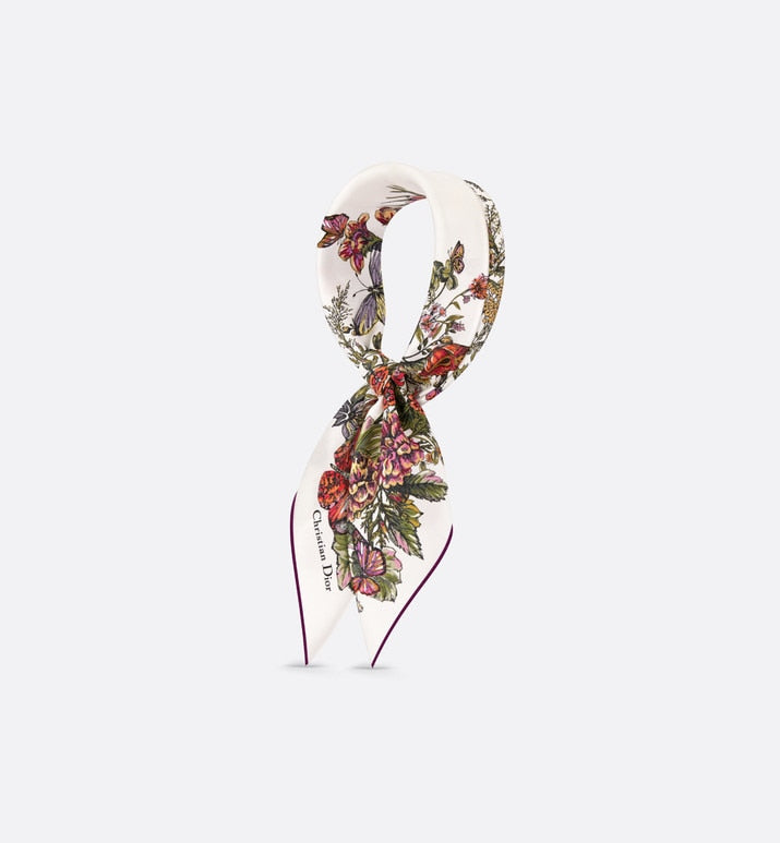 Mexico Millefiori 90 Square Scarf • Off-White Multicolor Silk Twill