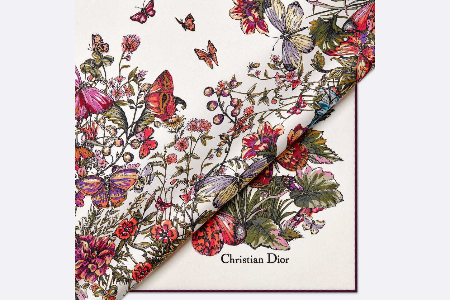 Mexico Millefiori 90 Square Scarf • Off-White Multicolor Silk Twill