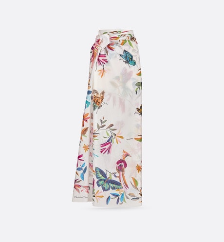 Toile de Jouy Fantastica Sarong • White Multicolor Cotton