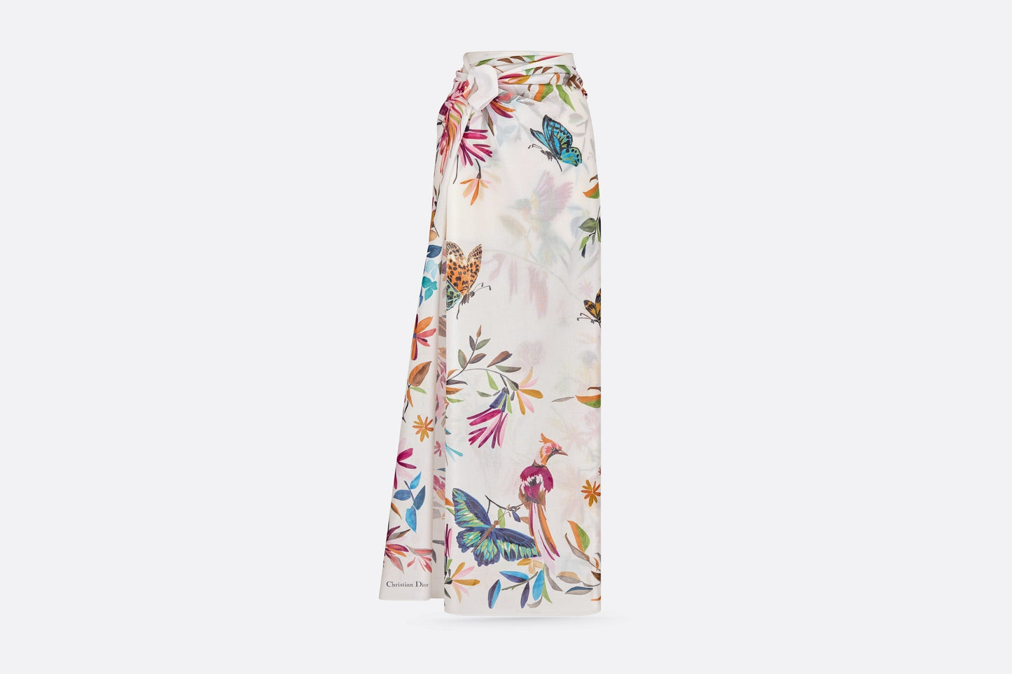 Toile de Jouy Fantastica Sarong • White Multicolor Cotton