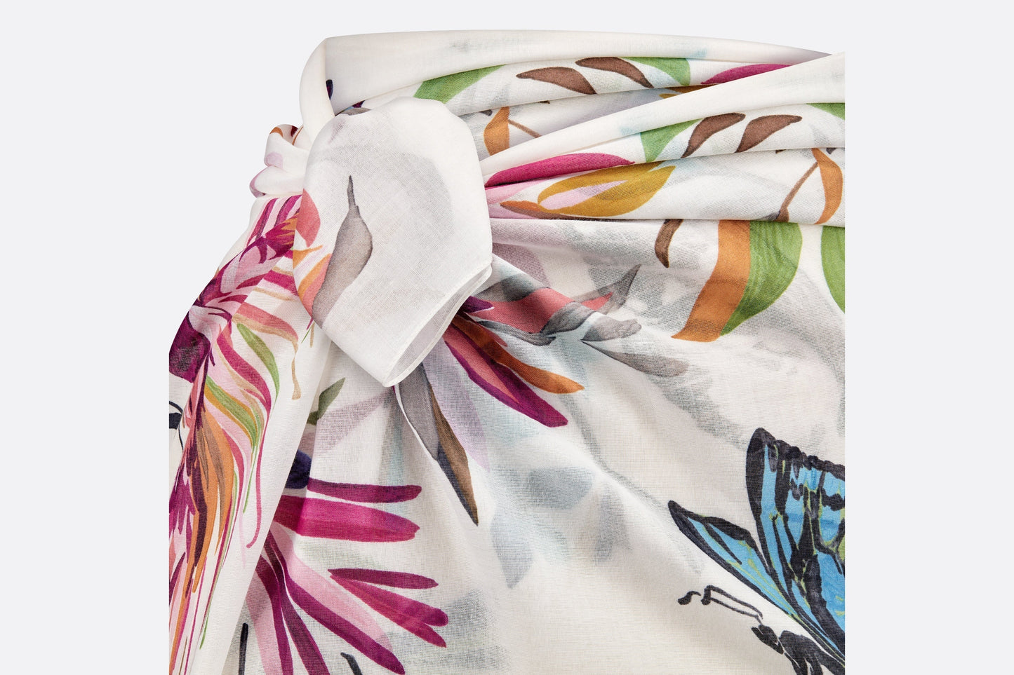 Toile de Jouy Fantastica Sarong • White Multicolor Cotton