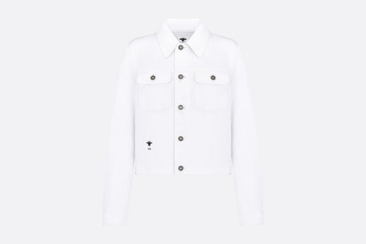 Jacket • White Cotton Denim with Multicolor Dragon Motif