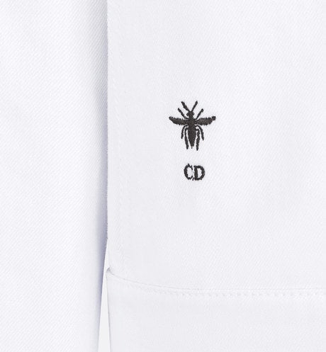 Jacket • White Cotton Denim with Multicolor Dragon Motif