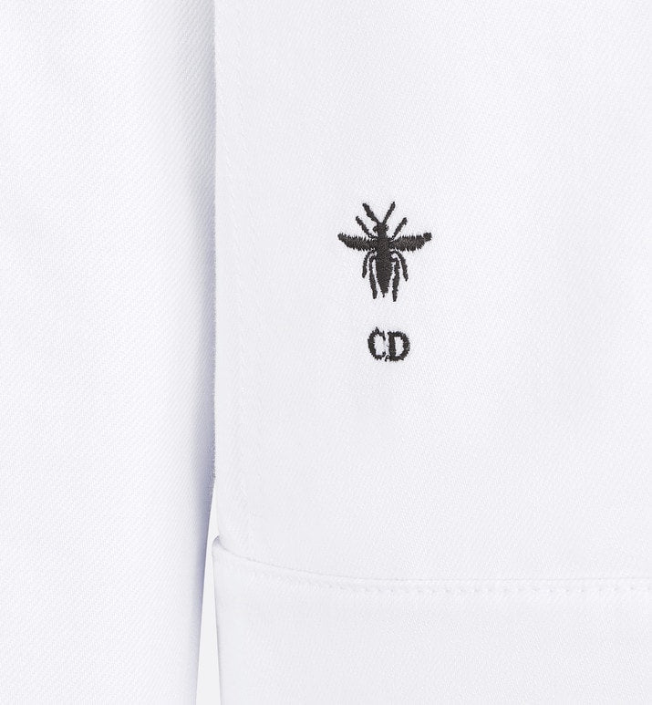 Jacket • White Cotton Denim with Multicolor Dragon Motif