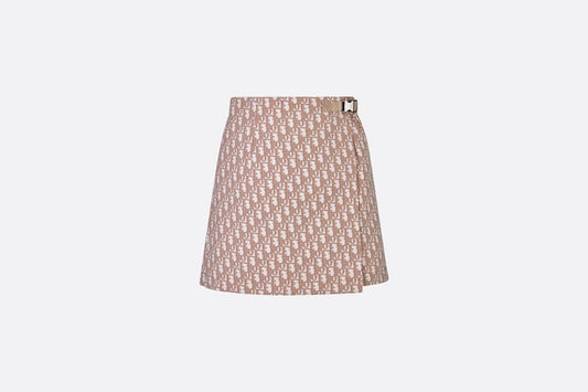 Skort • Melocoton Pink Technical Taffeta Jacquard with Dior Oblique Motif