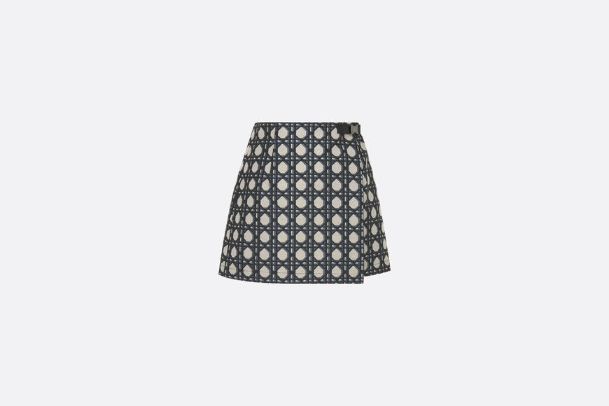 Macrocannage Skort • Navy Blue Technical Taffeta
