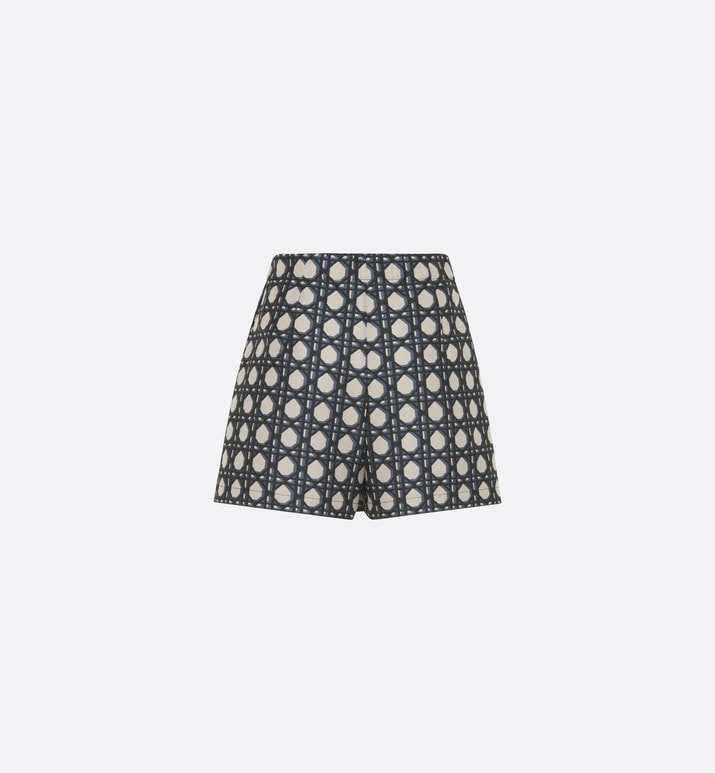 Macrocannage Skort • Navy Blue Technical Taffeta