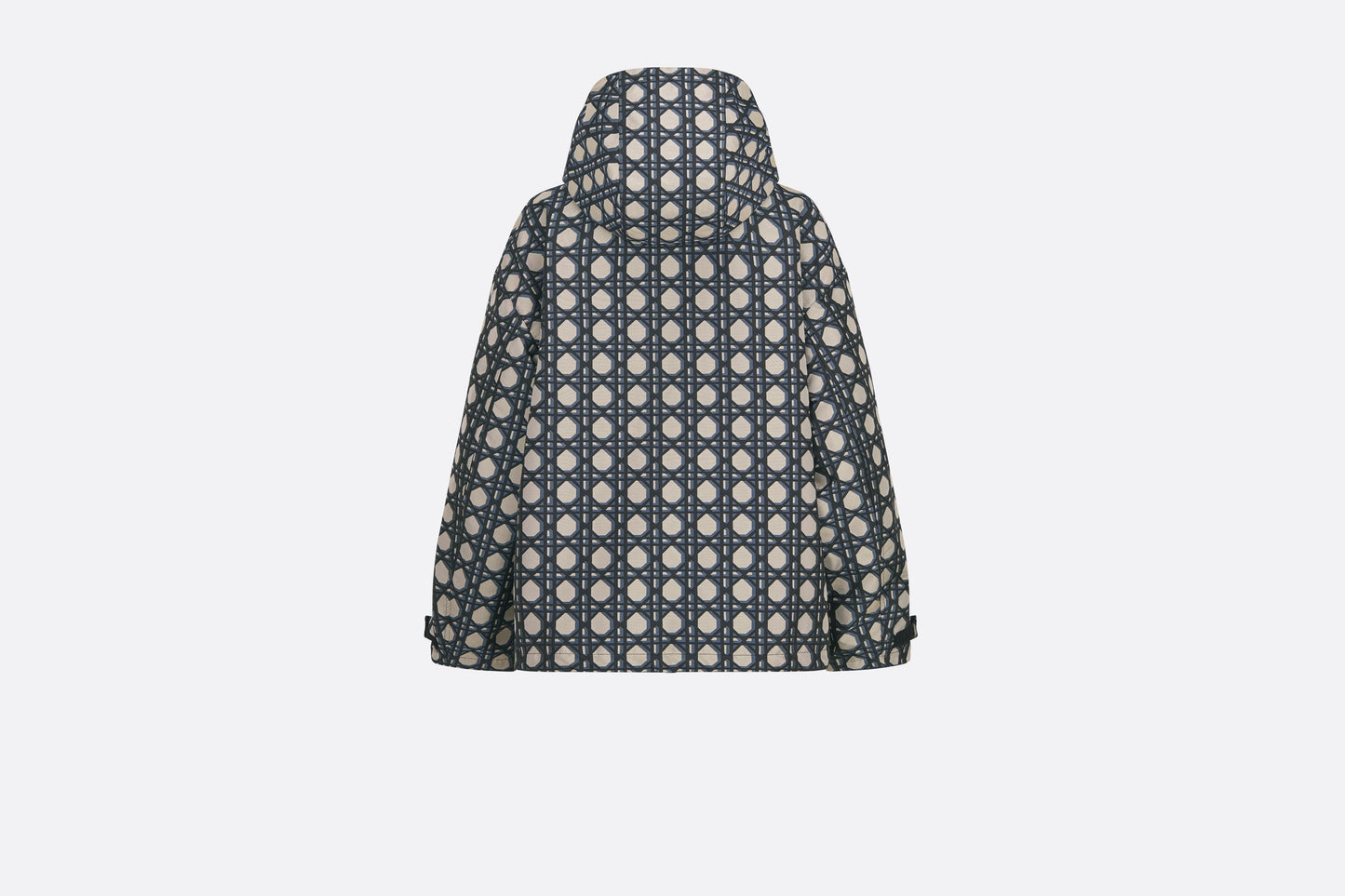 Macrocannage Waterproof Hooded Jacket • Navy Blue Technical Taffeta