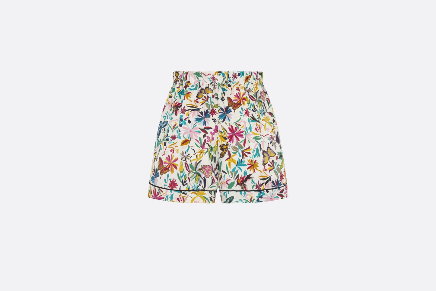 Shorts • White Silk Twill with Multicolor Toile de Jouy Fantastica Motif