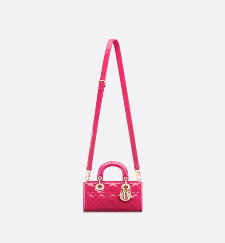 Small Lady D-Joy Bag • Passion Pink Patent Cannage Calfskin