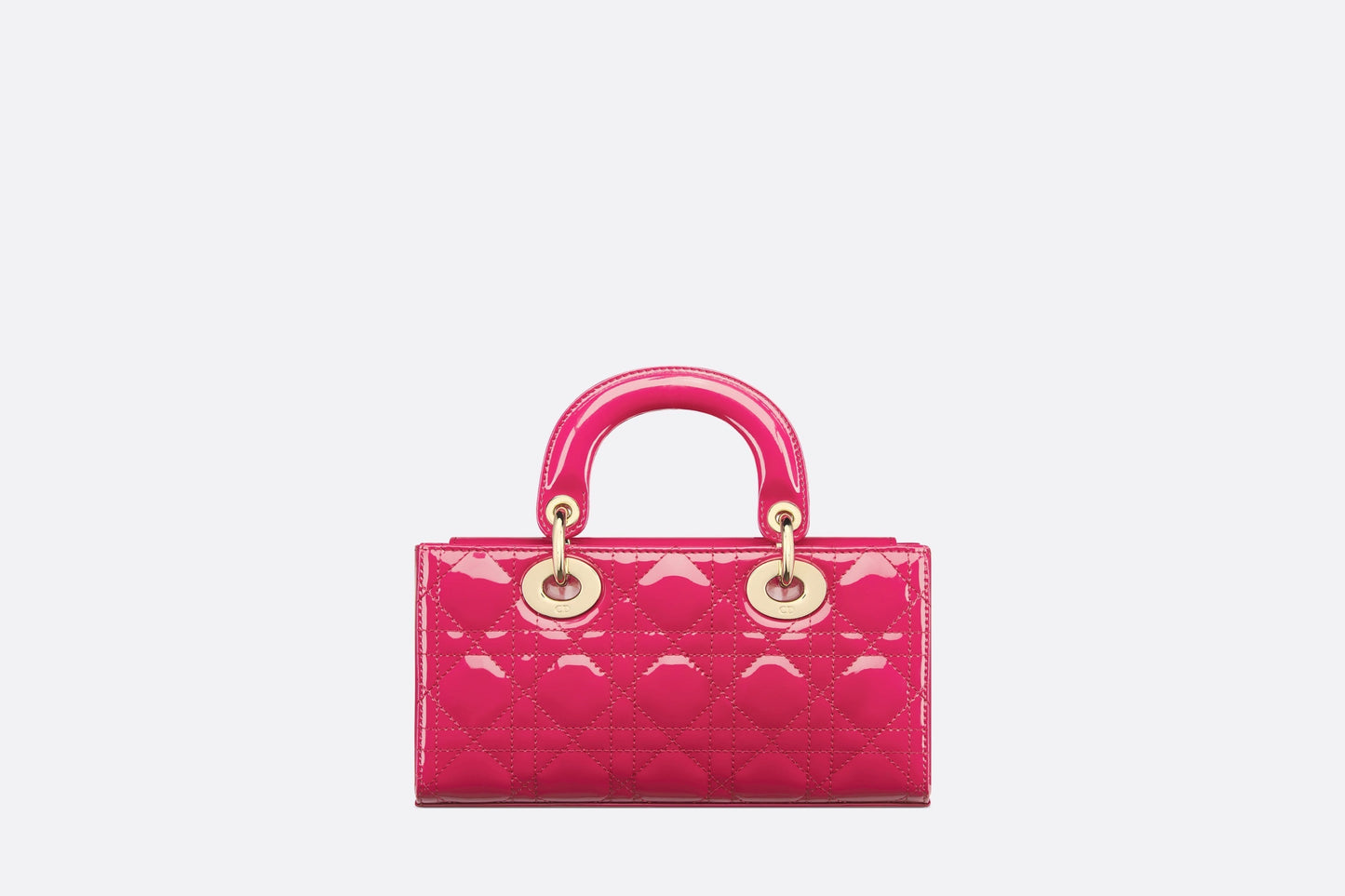 Small Lady D-Joy Bag • Passion Pink Patent Cannage Calfskin