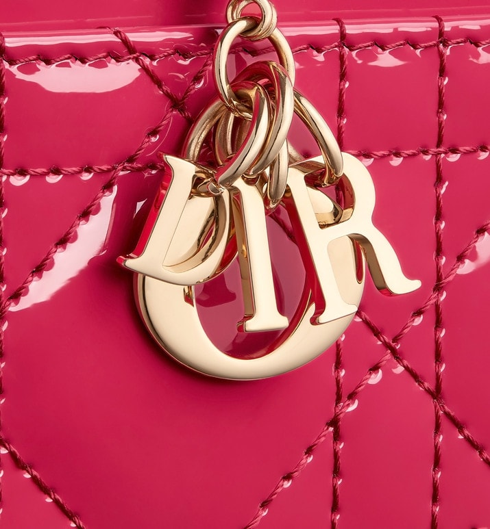 Lady Dior Five-Slot Card Holder • Passion Pink Patent Cannage Calfskin