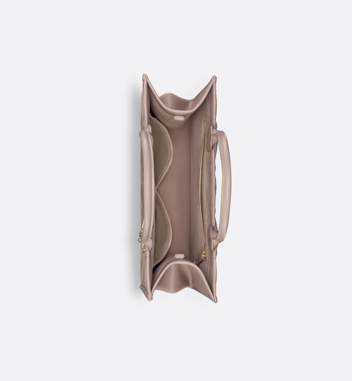 Medium Dior Book Tote • Warm Taupe Macrocannage Calfskin (36.5 x 28 x 17.5 cm)