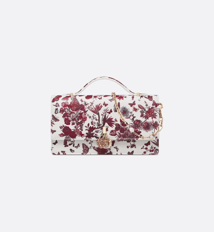 Miss Dior Mini Bag • White and Red Calfskin with Le Cœur des Papillons Print