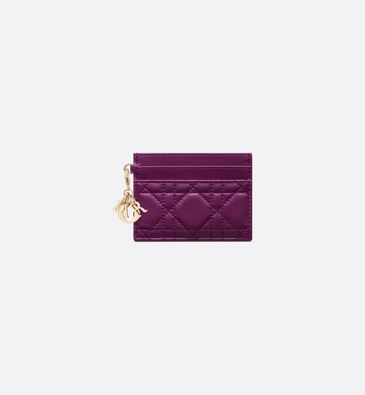 Lady Dior Five-Slot Card Holder • Mulberry Cannage Lambskin