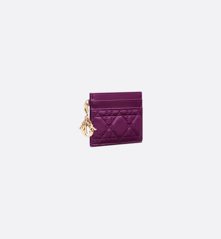Lady Dior Five-Slot Card Holder • Mulberry Cannage Lambskin