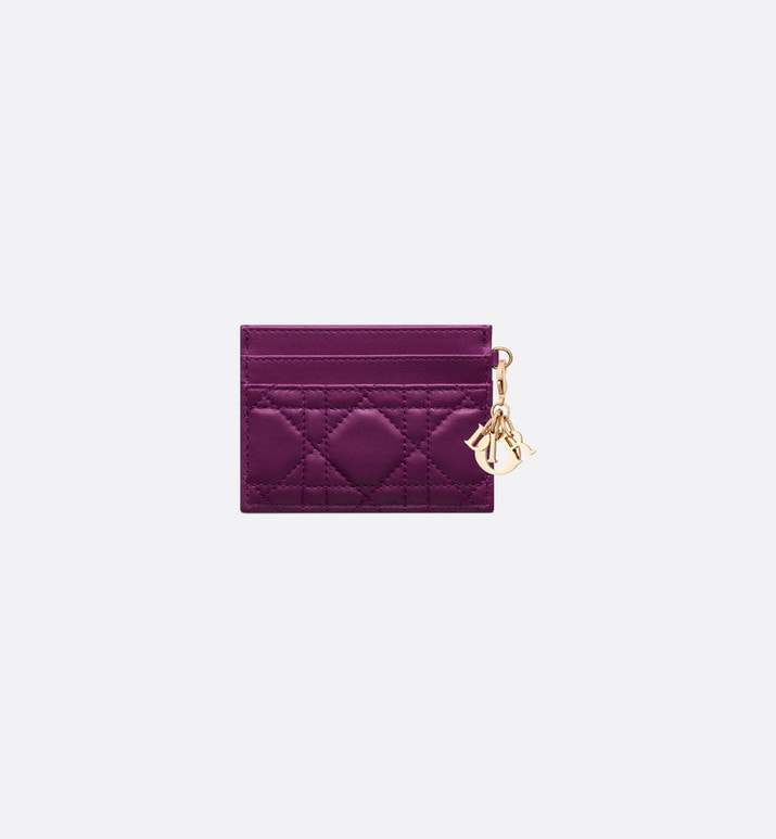 Lady Dior Five-Slot Card Holder • Mulberry Cannage Lambskin