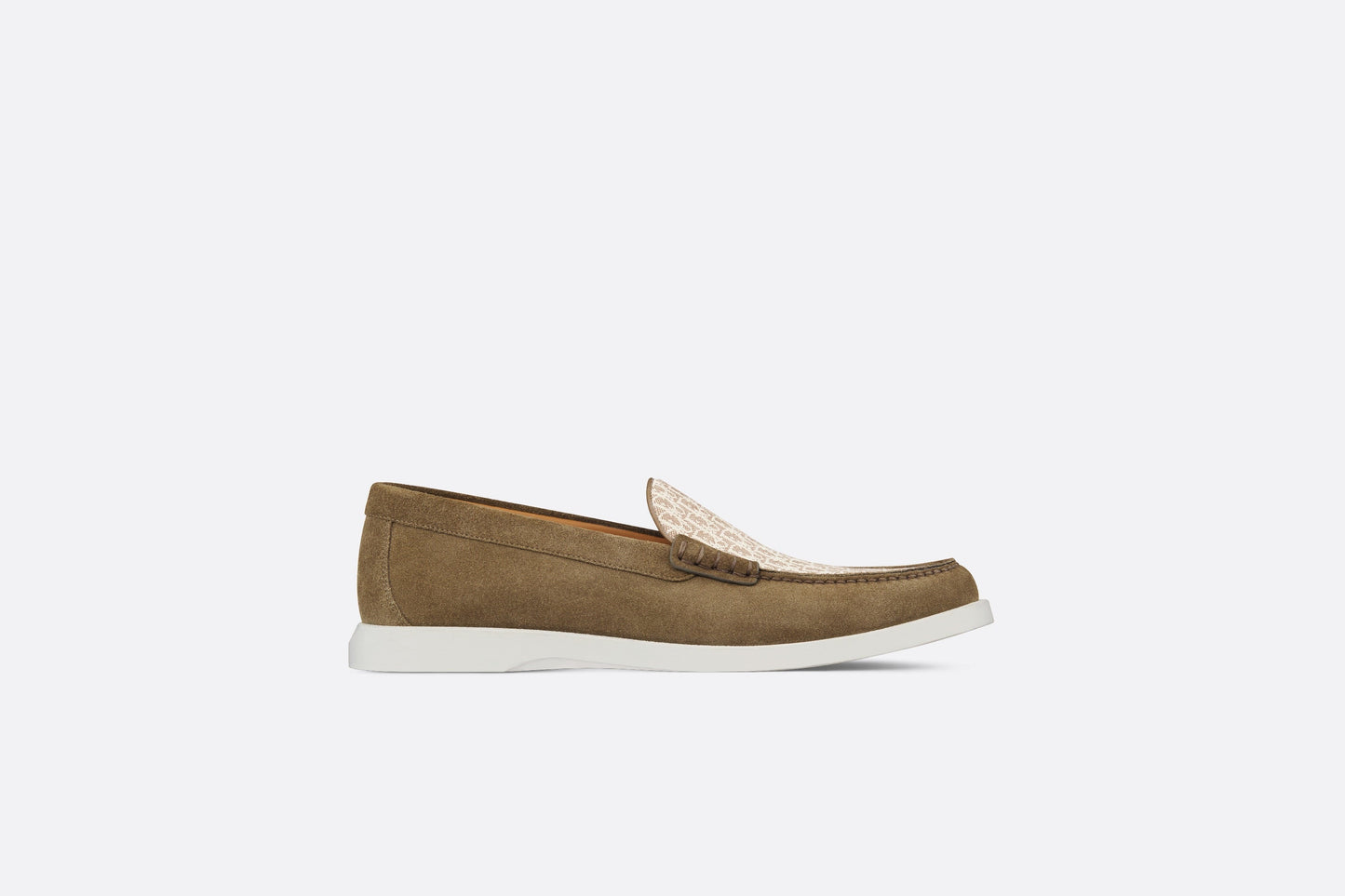 Dior Granville Loafer • Brown suede with brown and beige Dior Oblique jacquard