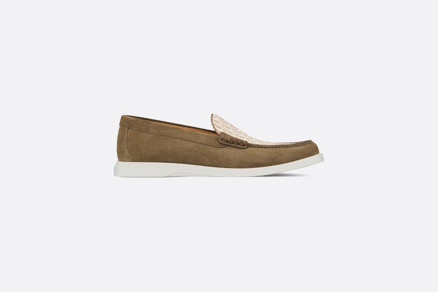 Dior Granville Loafer • Brown suede with brown and beige Dior Oblique jacquard