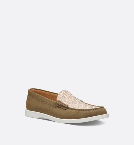 Dior Granville Loafer • Brown suede with brown and beige Dior Oblique jacquard