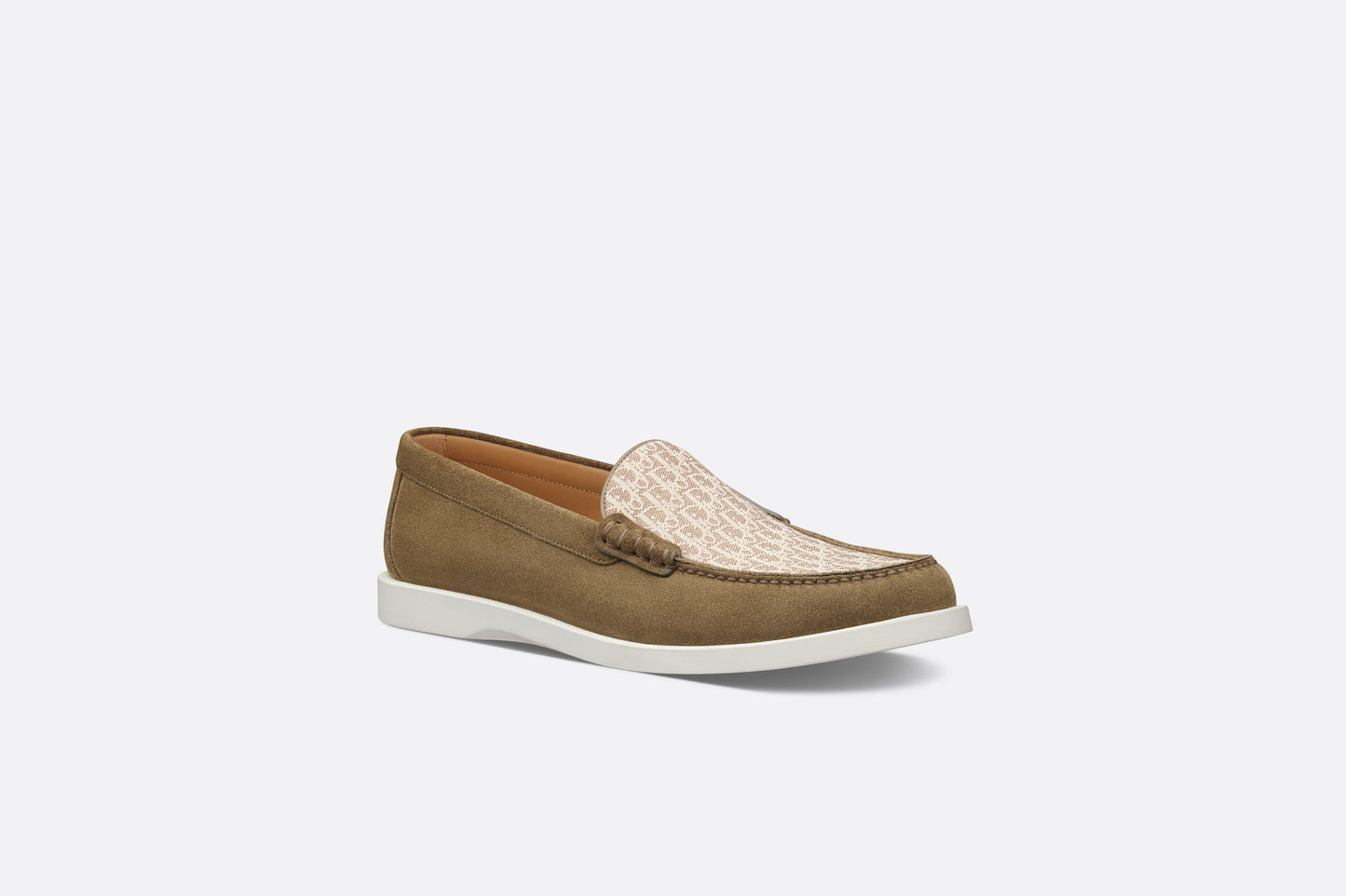 Dior Granville Loafer • Brown suede with brown and beige Dior Oblique jacquard